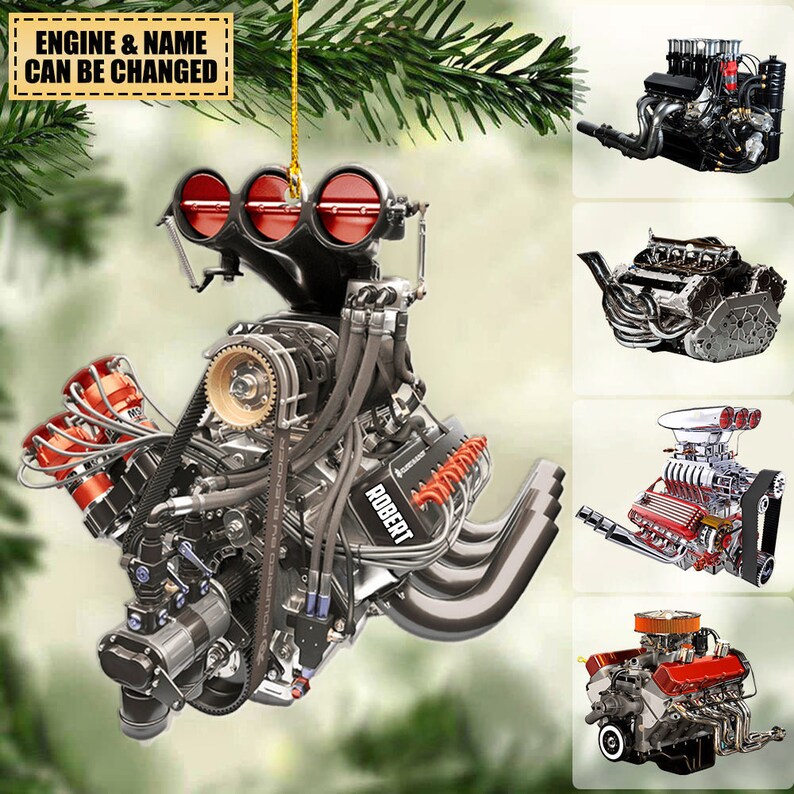 Personalized Hot Rod V8 Engine Ornament, Hot Rod V8 Engine Ornament ...