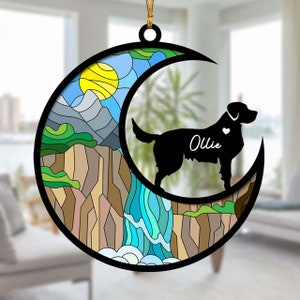 Personalized Dog Loss Memorial Suncatcher Ornament, Dog Memorial Gift, In Loving Memory, Gift for Dog Lovers