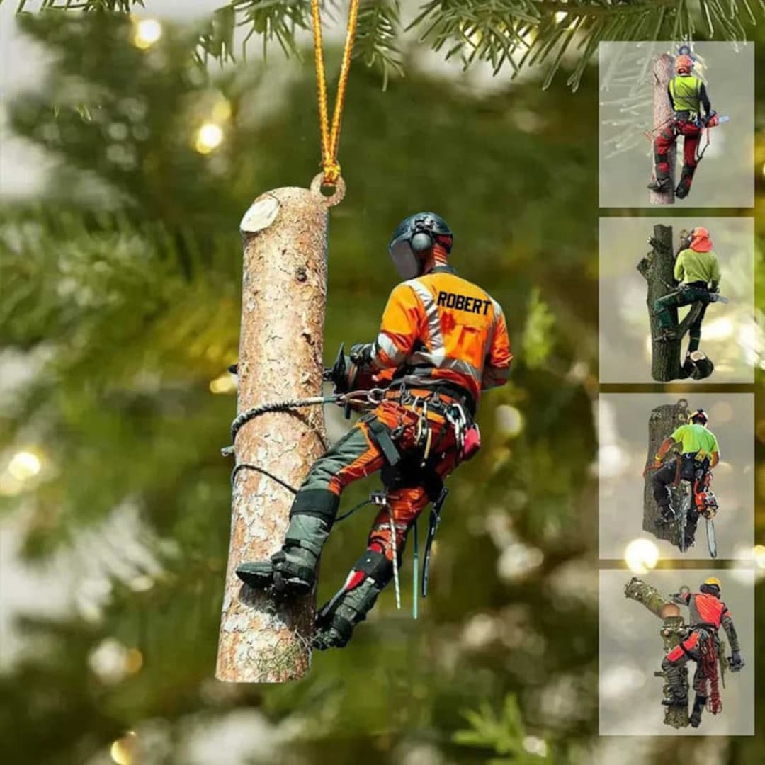 Personalized Arborist Christmas Ornament, Logger Hanging Ornament ...