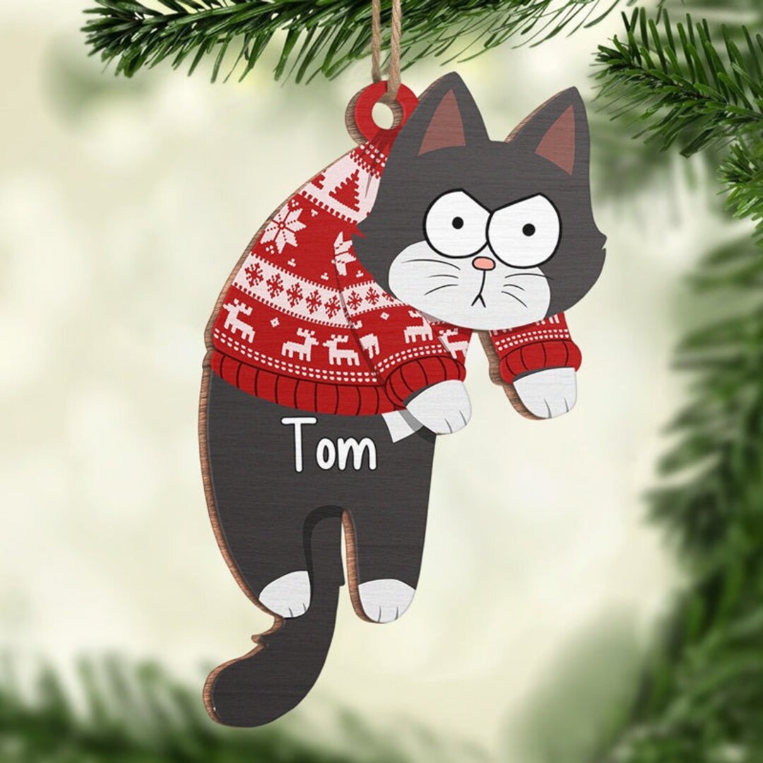 Personalized Cat Christmas Ornament, Funny Custom Cats Ornament ...