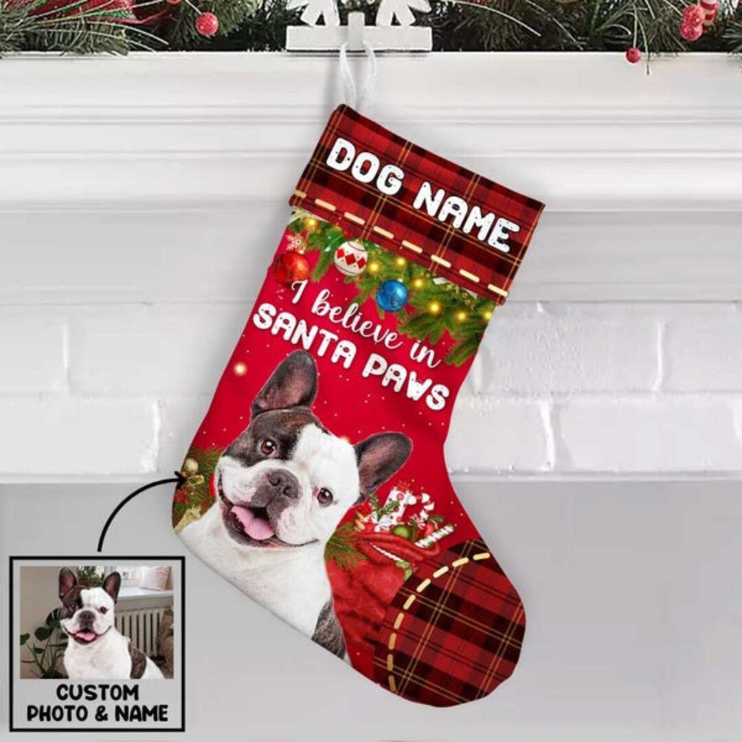 Personalized Christmas Dog Stockings Dog Custom Photo Etsy