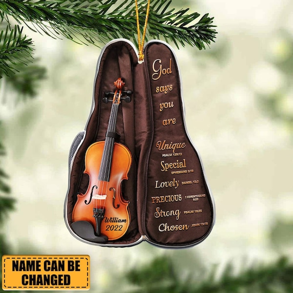 Personalized Violin Bag Christmas Ornament, Violin Acrylic Ornament, Christmas Gift for Violinist, Violin Player God Say You Are Ornament