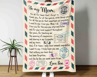 To My Mom Blanket, Mother Blanket, Letter From Son To Mom Blanket, Custom Name Blanket, Best Gift Blanket For Mother