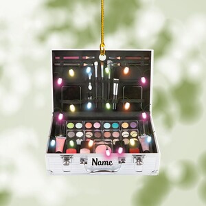 Personalisierte Make-up Fall Weihnachten hängende Verzierung, Kosmetik Ornament Dekor, Make-up Künstler Weihnachtsgeschenk, Kosmetik-Shop-Dekor