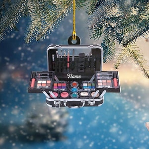 Personalisierte Make-up-Box, Weihnachtsschmuck, hängende Verzierung, Kosmetik-Verzierungs-Dekor, Make-up Künstler Weihnachtsgeschenk, Kosmetik-Shop-Dekor