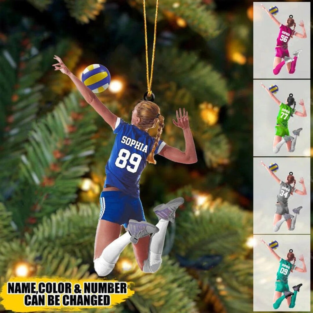 Personalized Volleyball Girl Ornament, Volleyball Player Ornament