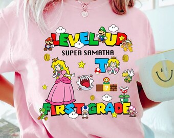 Camisa personalizada Super Kiddio nivelada, camisa de niño de grado personalizado, camisa de regreso a la escuela, camisa del primer día de la escuela, camisa de jardín de infantes