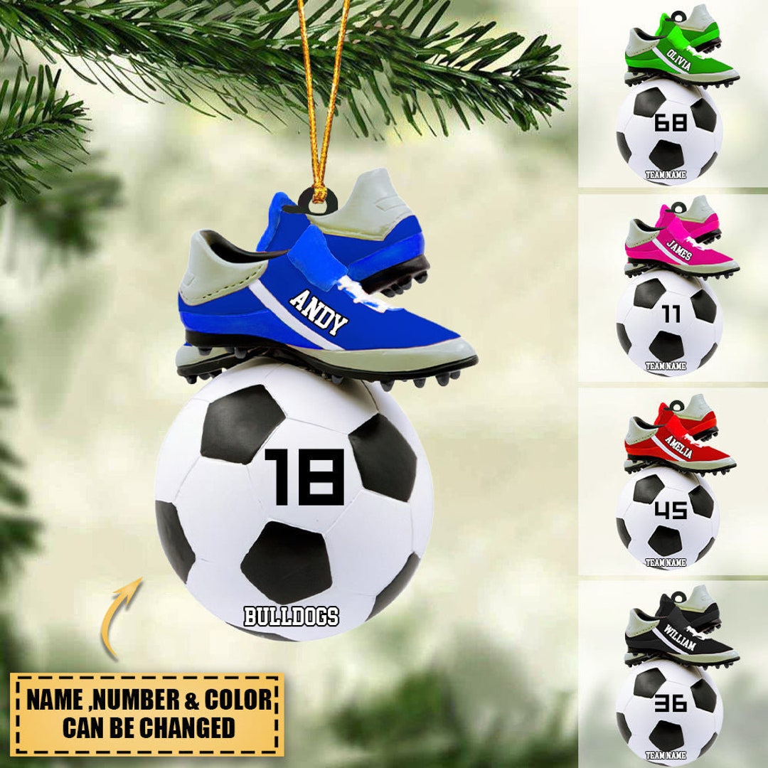 Personalized Soccer Shoes Ornament Soccer Girl Boy Ornament Etsy