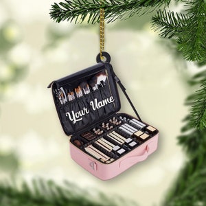 Personalisierte Make-up-Box-Form Acryl flache Verzierung, Make-up-Verzierung, Mädchen-Make-up-Künstler-Weihnachtsverzierung, Make-up-Stylist-Verzierung