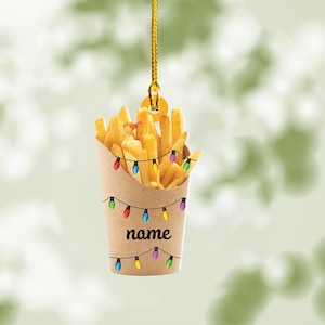 Personalisierte Kartoffelchips Weihnachtsverzierung, Kartoffel Französische Feuer Baumverzierung, Liebeskartoffelverzierung, Kartoffelverzierung Weihnachtsgeschenk