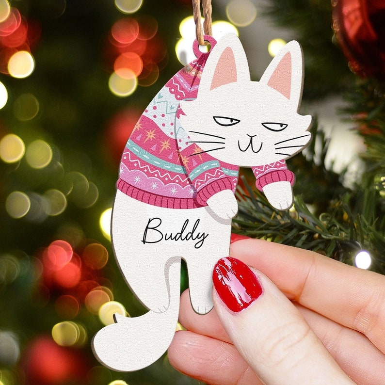 Personalized Cat Christmas Ornament, Funny Custom Cats Ornament ...