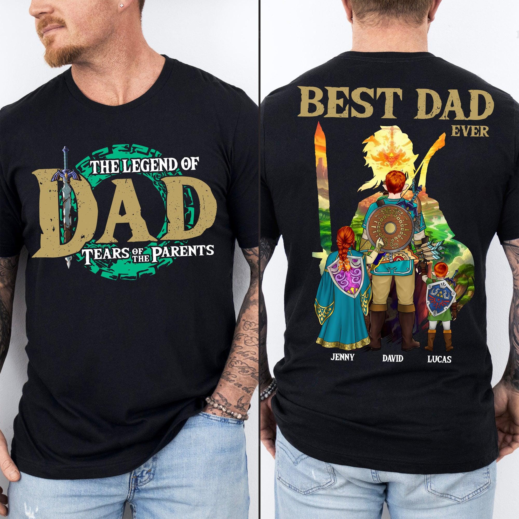 Funny Papa Bear Best Idea Padre Day Vintage T-Shirt Para Hombre, Negro