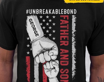 Personalized Father's Day Fist Bump T-Shirt, Custom Father Kids Names Shirt, Fathers Day Gift, Unbreakable Bond Shirt, Best Dad Ever Shirts