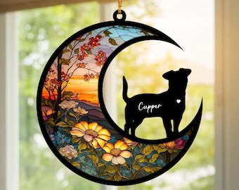 Custom Dog Loss Suncatcher Memorial Ornament, Personalized Dog Memorial Suncatcher, Dog Memorial Gift, In Loving Memory, Gift for Dog Lovers