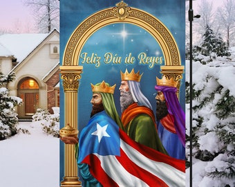 Three Kings Puerto Rico Flag, Three Wise Kings Flag, Puerto Rico Flag, Nativity Welcome Flag, Three Kings Day Flag, Christmas Decor Flag