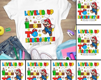 Camisa personalizada Super Kiddio nivelada, camisa de niño de grado personalizado, camisa de regreso a la escuela, camisa del primer día de la escuela, camisa de jardín de infantes