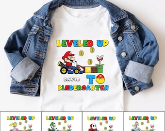 Camisa personalizada Super Kiddio nivelada, camisa de niño de grado personalizado, camisa de regreso a la escuela, camisa del primer día de la escuela, camisa de jardín de infantes