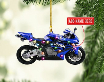 Décoration de Noël motocross personnalisée, décoration motocross nom personnalisé, cadeau pour motards, décoration plate pour amateur de moto
