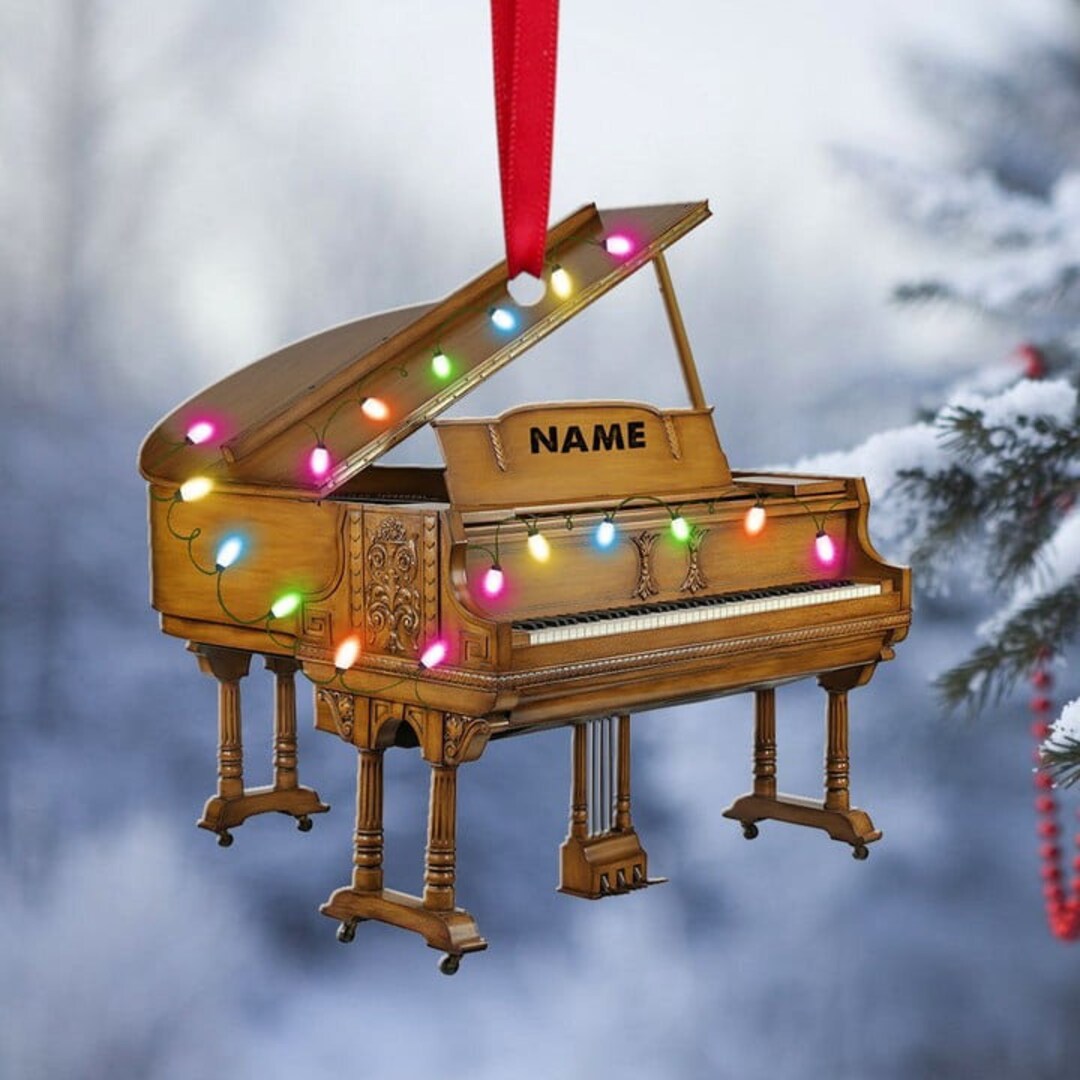 Piano Christmas Ornament Personalized 