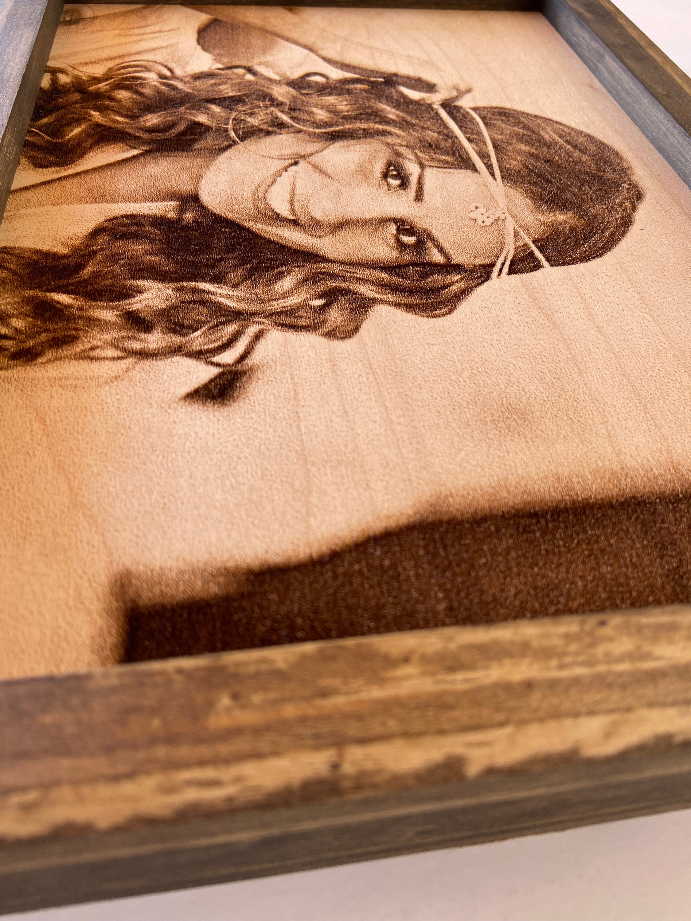 Laser Engraved Wooden Portrait Etsy