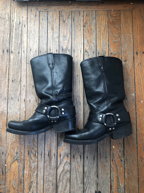Vintage Vulcan leather harness boots