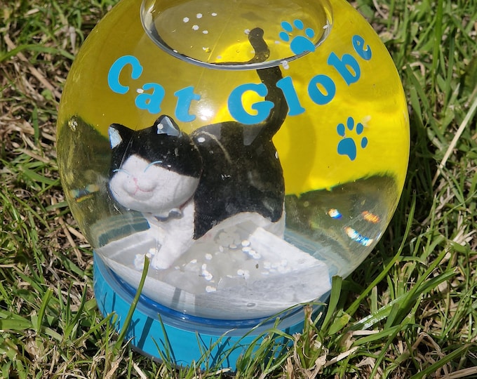 Cat Lovers Snow Globe Litter Tray Version Black and White Etsy