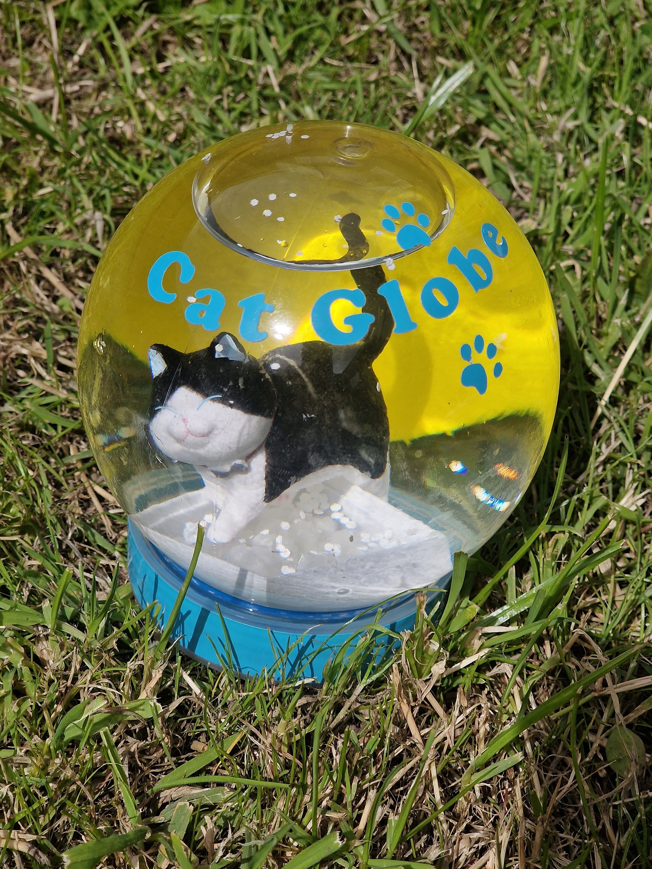 Cat Lovers Snow Globe Litter Tray Version Black and White Etsy UK
