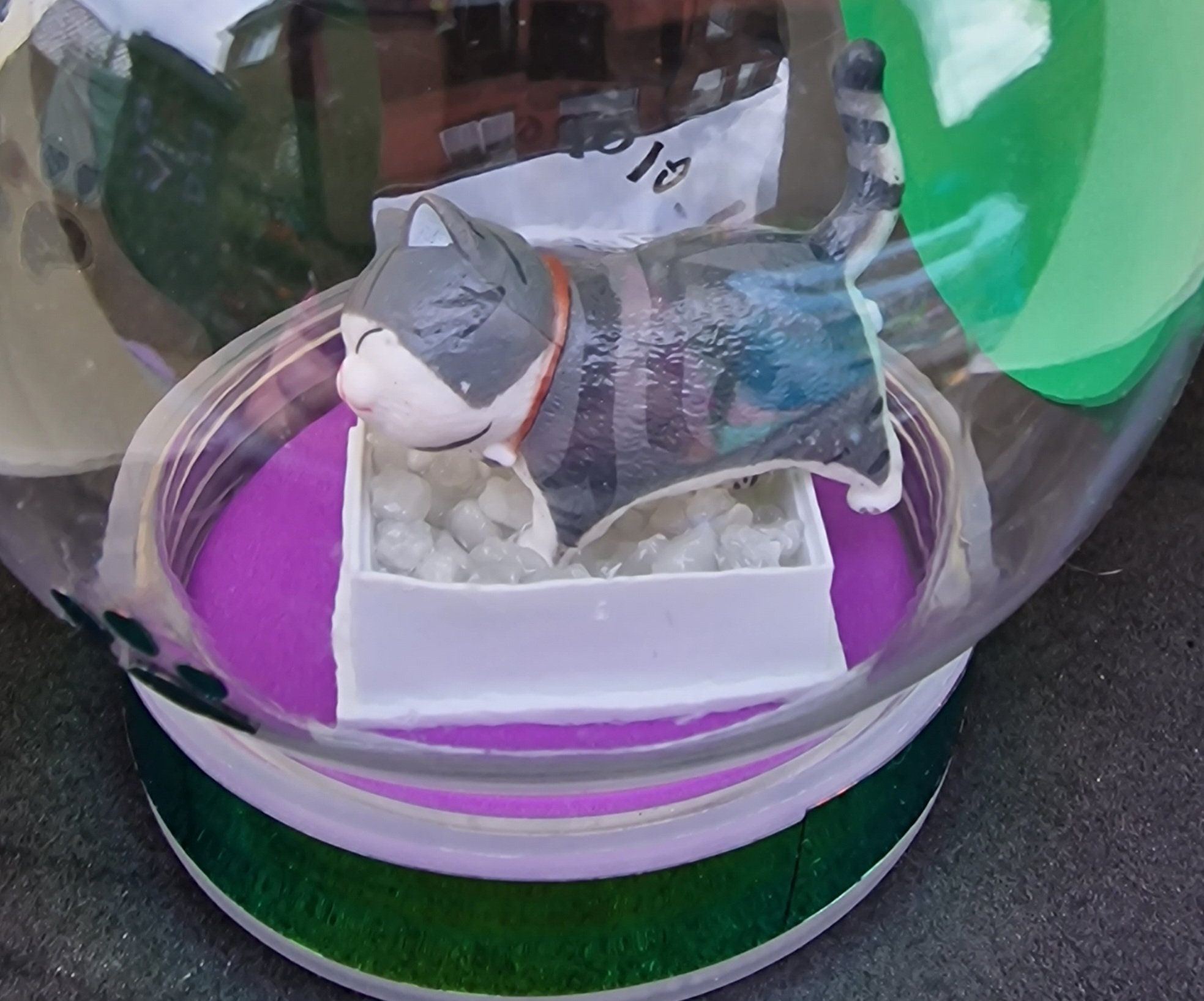 Cat Lovers Snow Globe Litter Tray Version Black and White Etsy UK