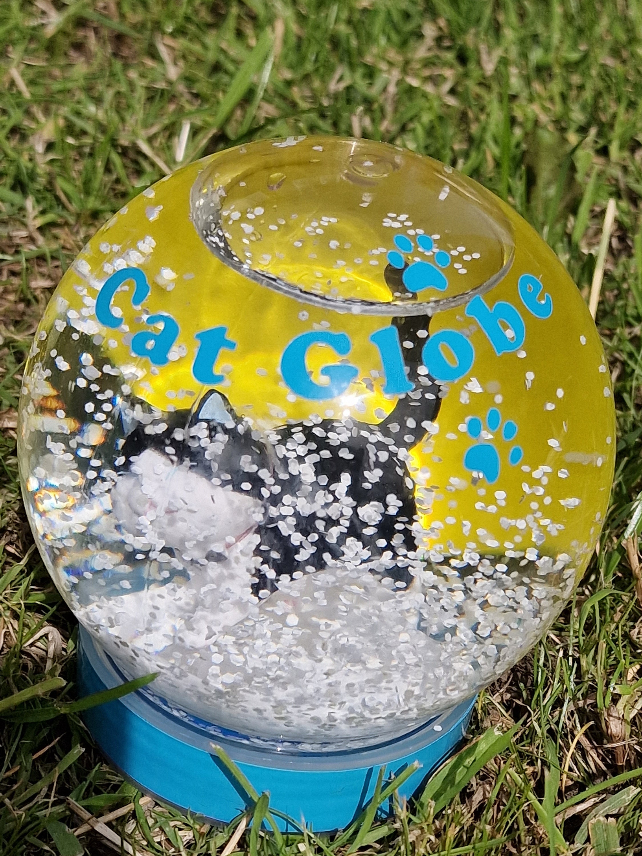 Cat Lovers Snow Globe Litter Tray Version Black and White Etsy UK