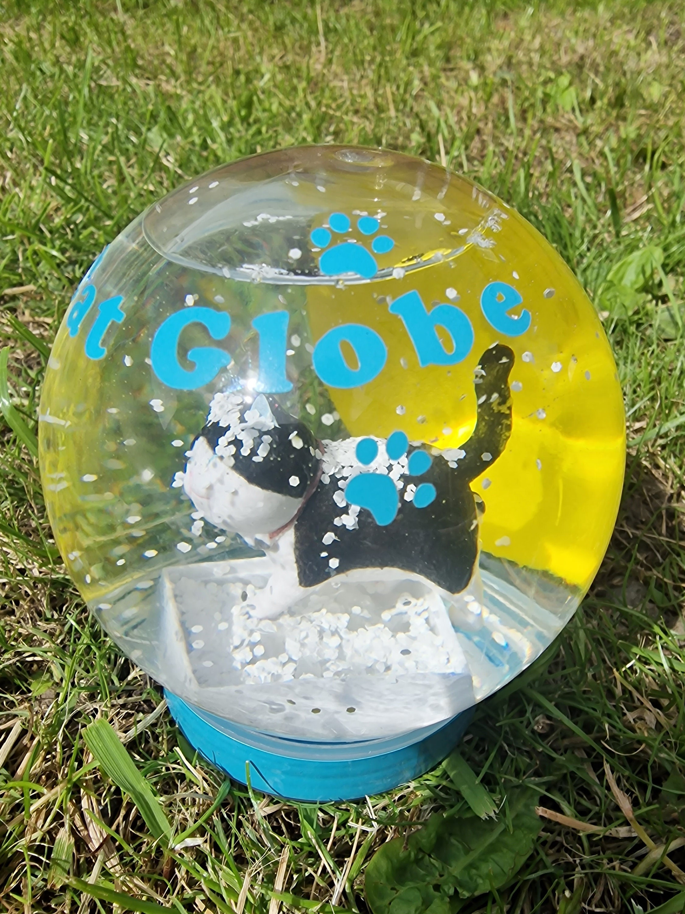 Cat Lovers Snow Globe Litter Tray Version Black and White Etsy UK