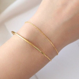 Double Layer Thin Dainty Bracelet Gold - Waterproof and Tarnish Free - Elegant and Minimal Perfect Gift for Her - Made to be worn Everyday!