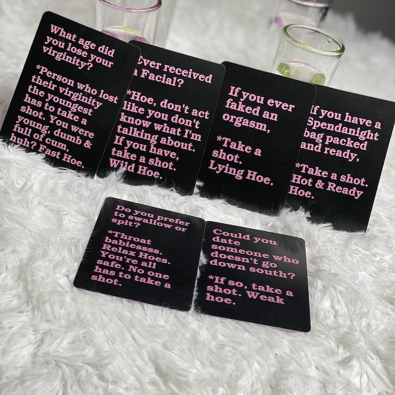 Who&#39;s The Biggest Hoe?-adult card game,drinking game,card game,ladies night game,kickback games,adult games,girls night in game,shot game