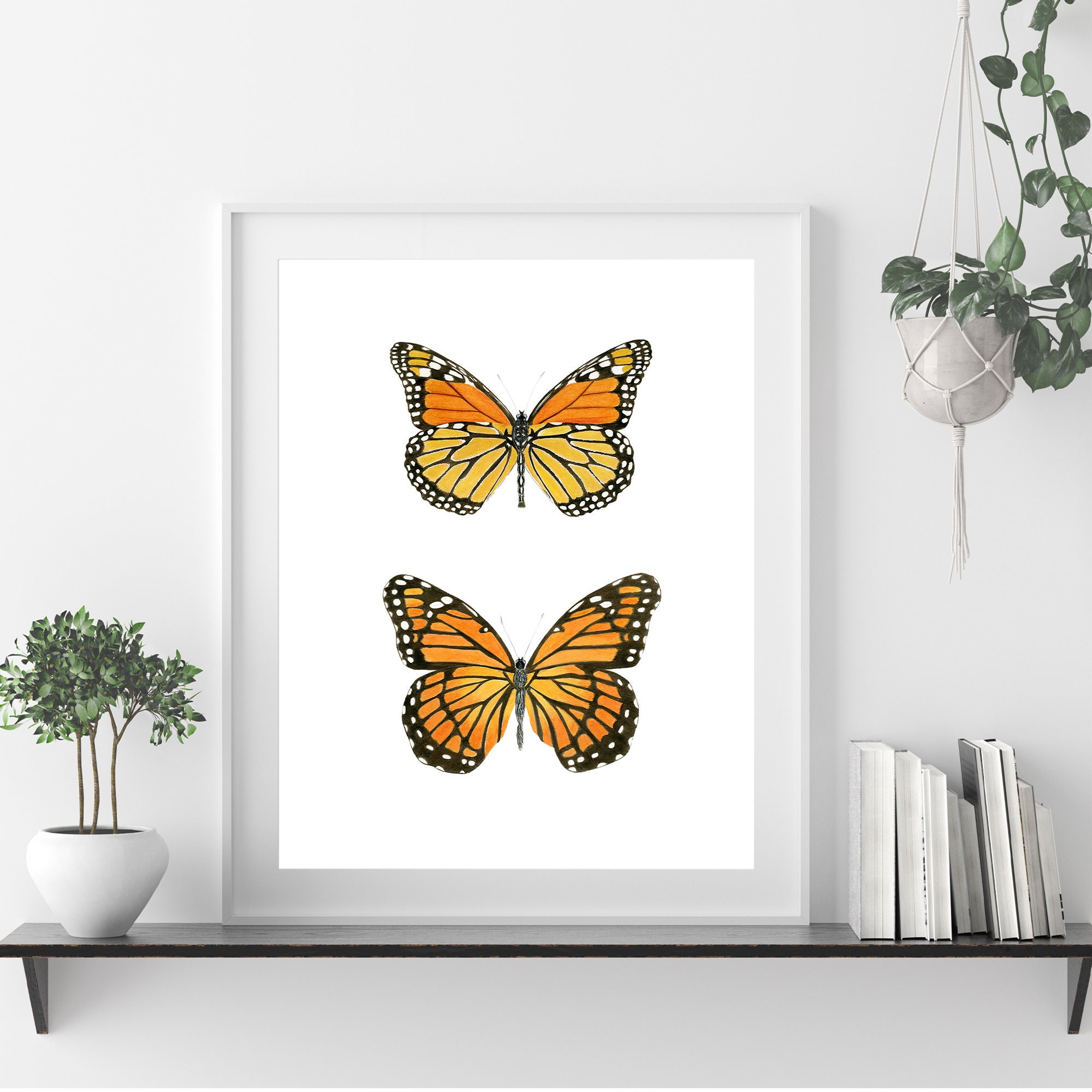 Watercolor Monarch Butterfly Wall Art Set of 2 Monarch Butterfly Print ...