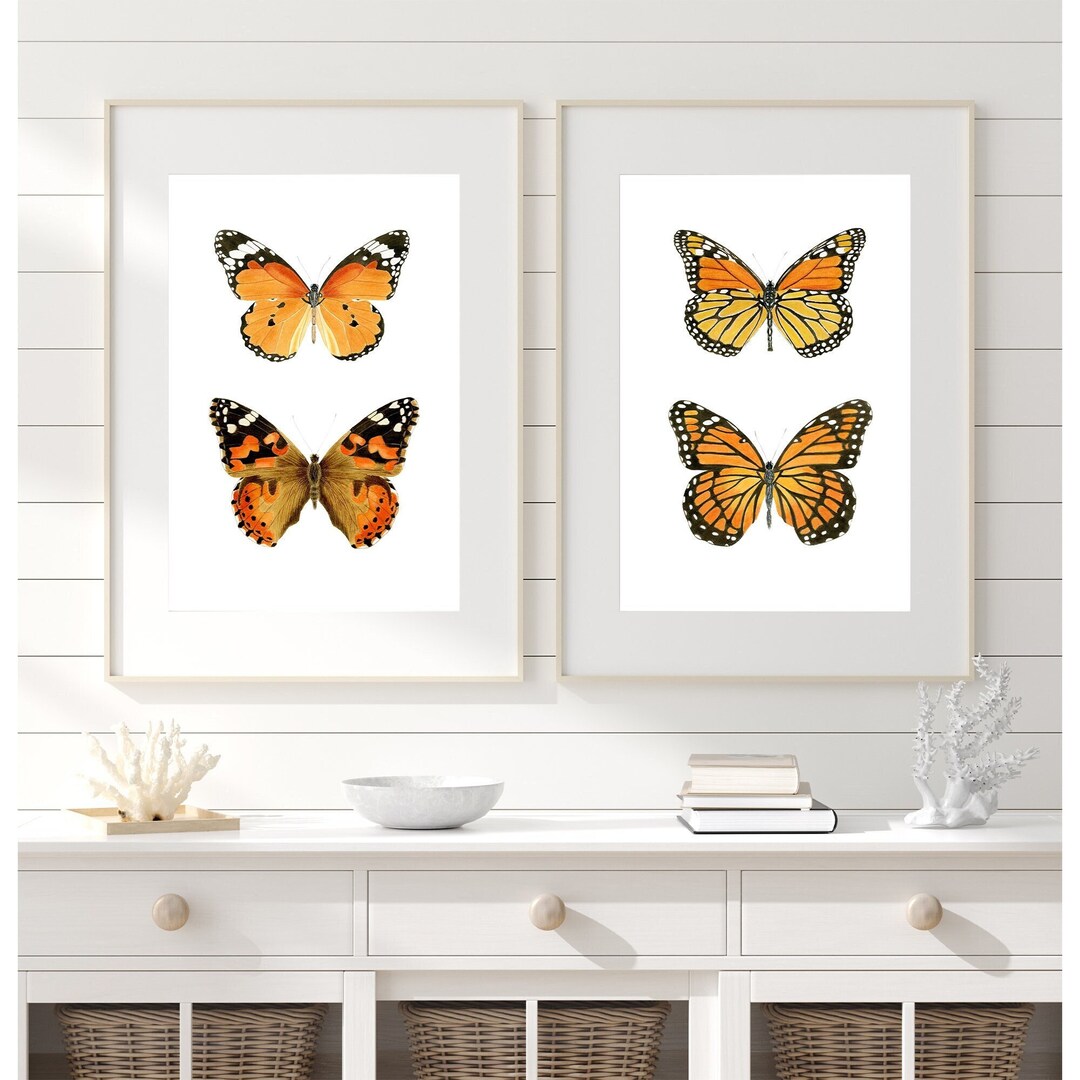 Watercolor Monarch Butterfly Wall Art Set of 2 Monarch Butterfly Print ...