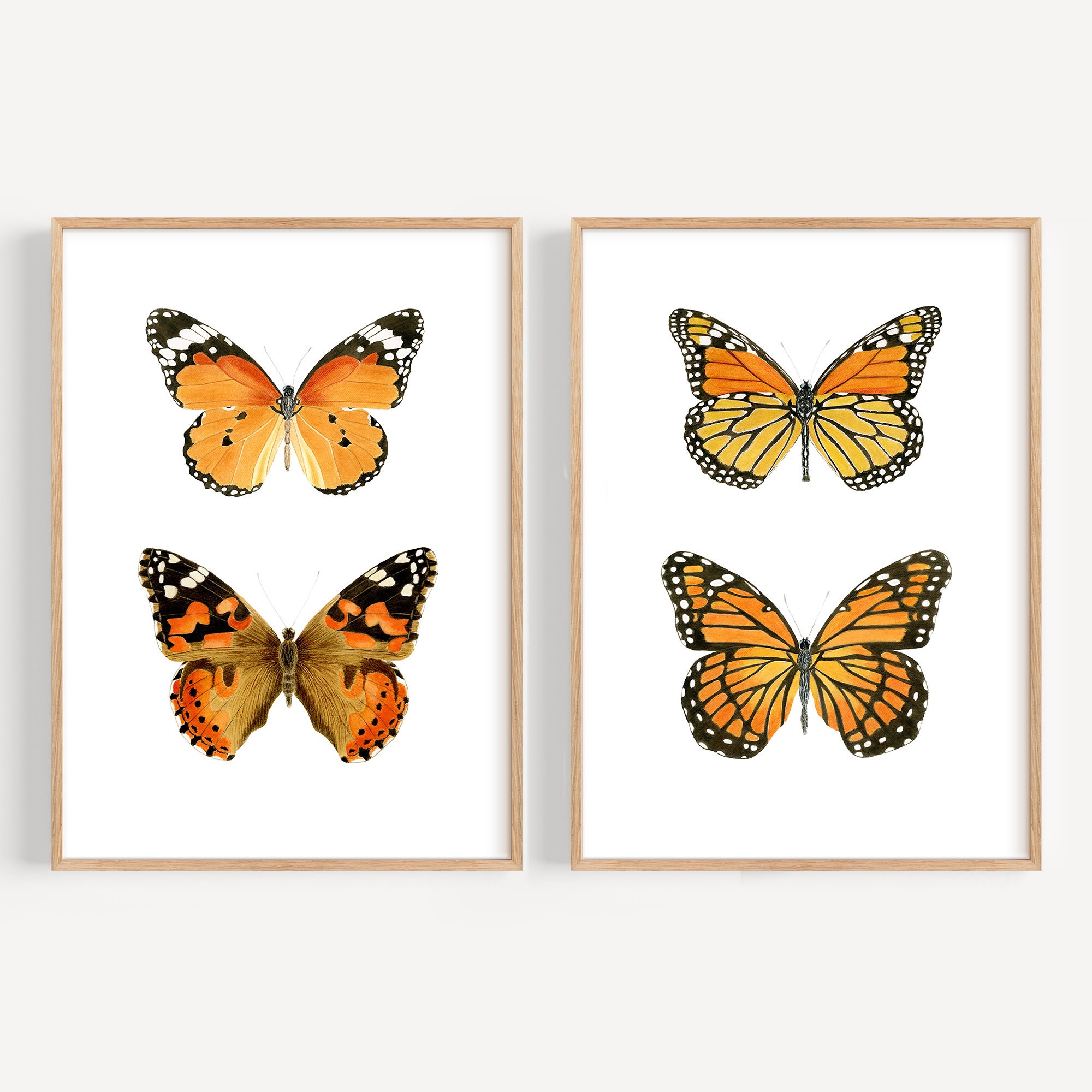 Watercolor Monarch Butterfly Wall Art Set of 2 Monarch Butterfly Print ...