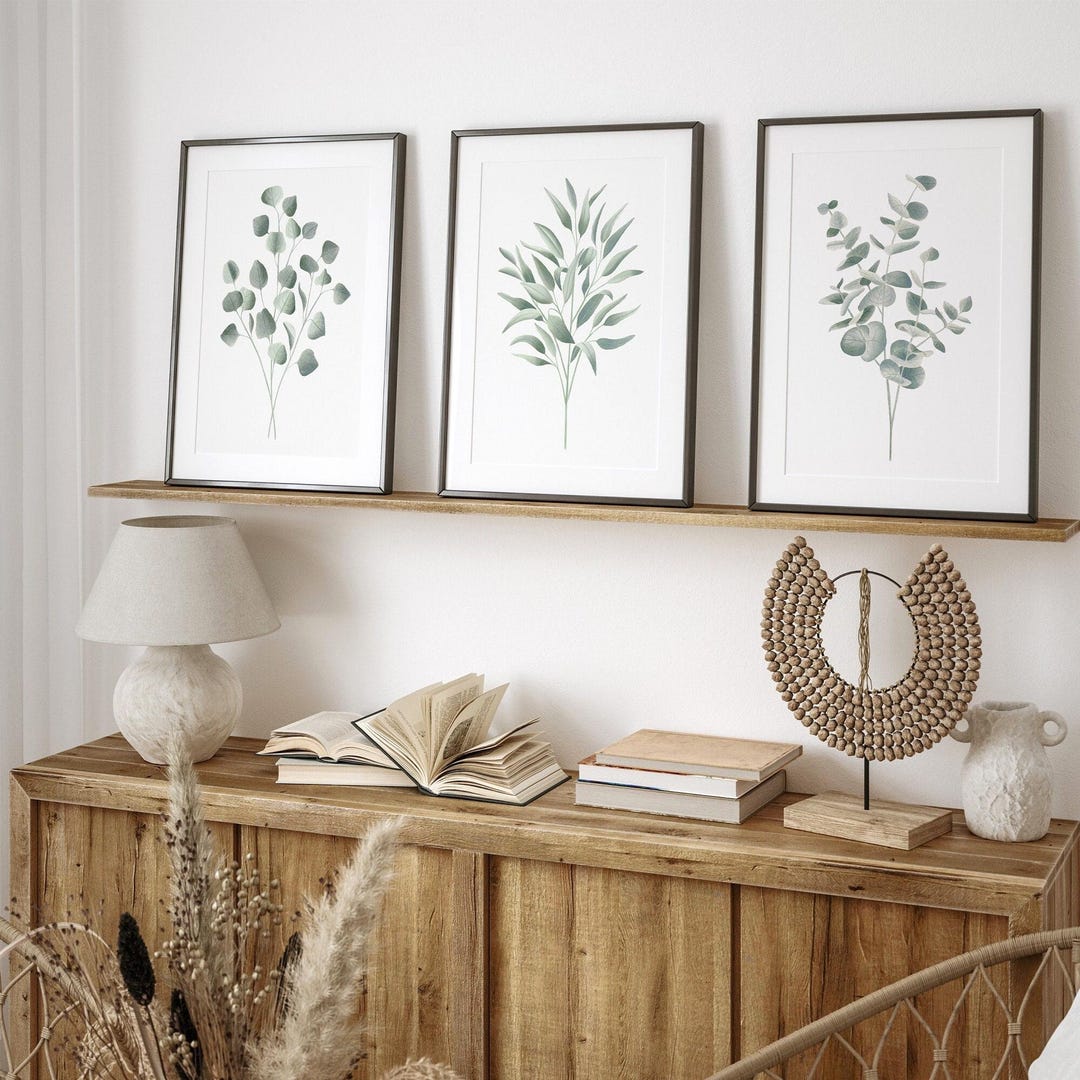 Eucalyptus Art Print Set of 3 Sage Green Wall Art Botanical Print Set ...