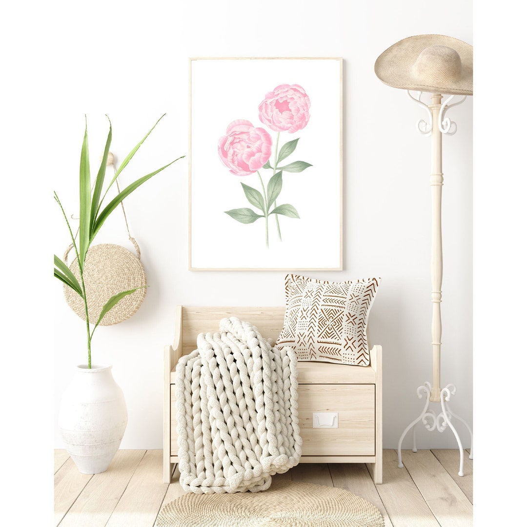 Blush Pink Peonies Print Peony Painting Floral Botanical Print Peony ...