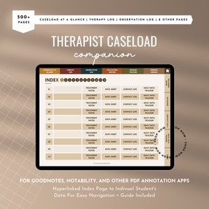 Ipad Edition * HUGE Hyperlinked Therapist Caseload Management for Slps, OTs, PTs, School Psychologists, and Social Workers