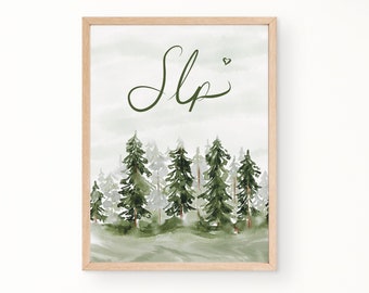 slp sage green wall art, speech therapy office decor, speech pathology printable wall art, unique slp gifts for digital download