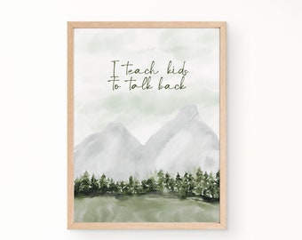 slp sage green wall art, speech therapy office decor, speech pathology printable wall art, unique slp gifts for digital download