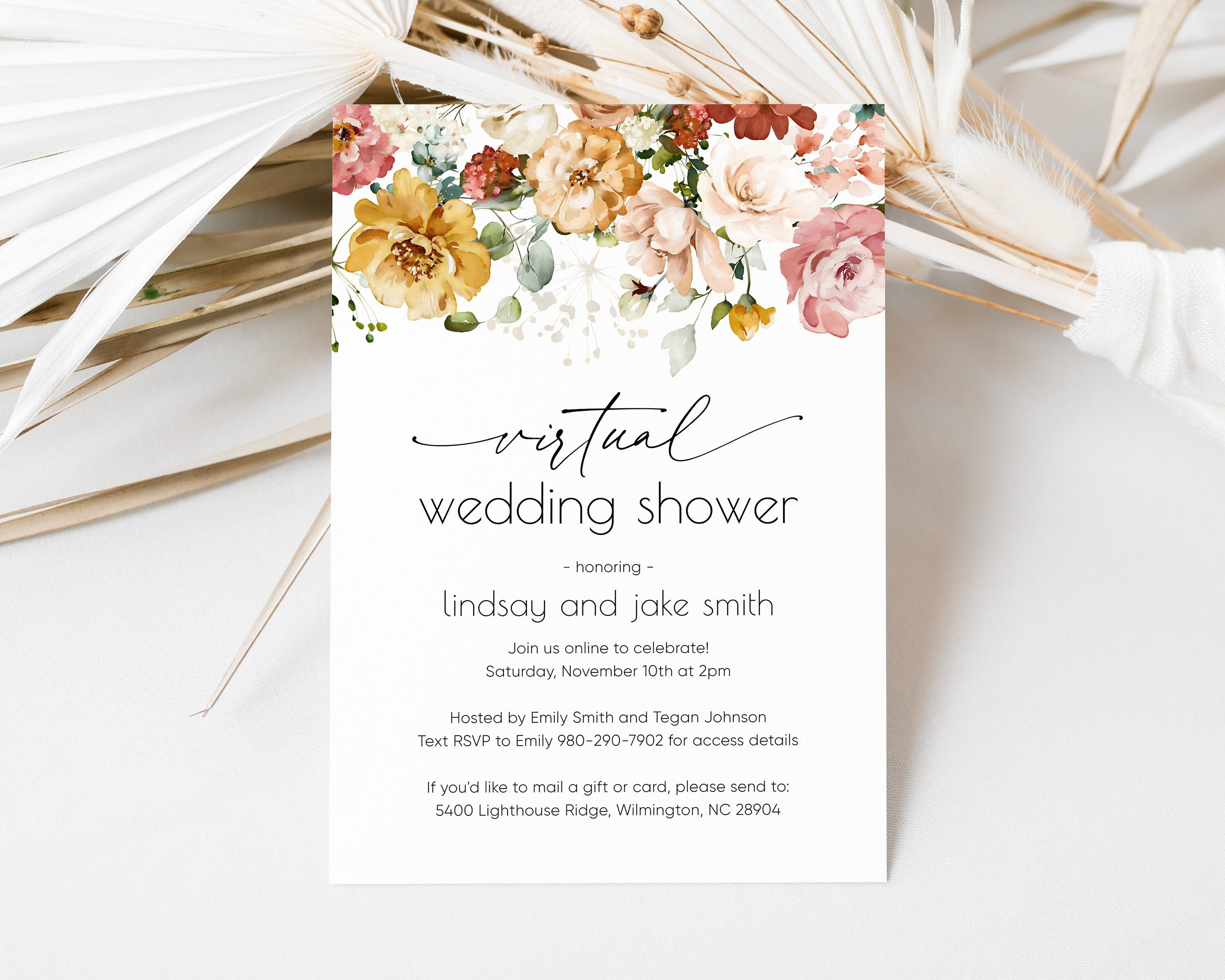 MILA Virtual Bridal Shower Invitation Editable Printable Etsy