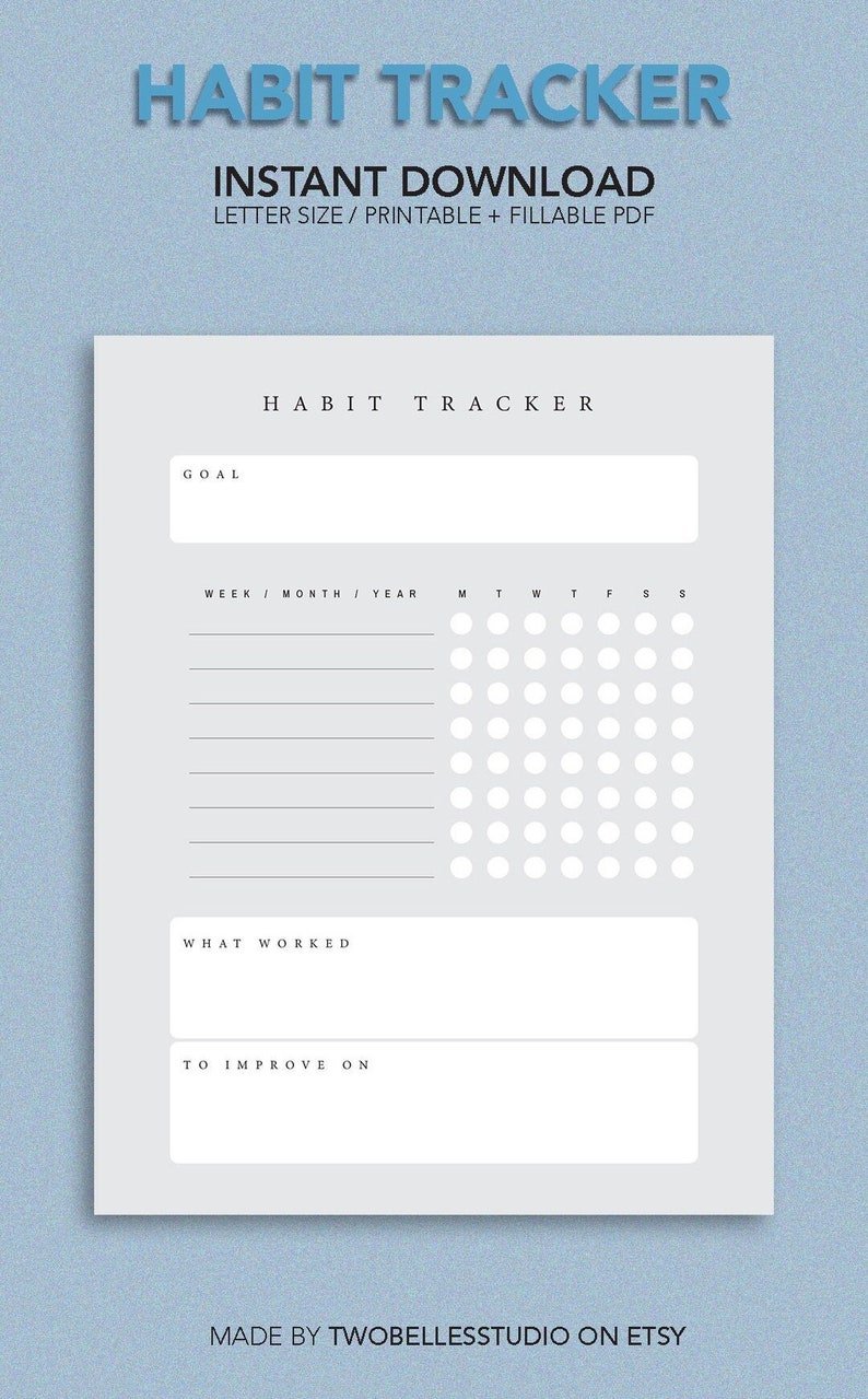 Minimalist Habit Tracker / Printable / Digital Download / Monthly ...