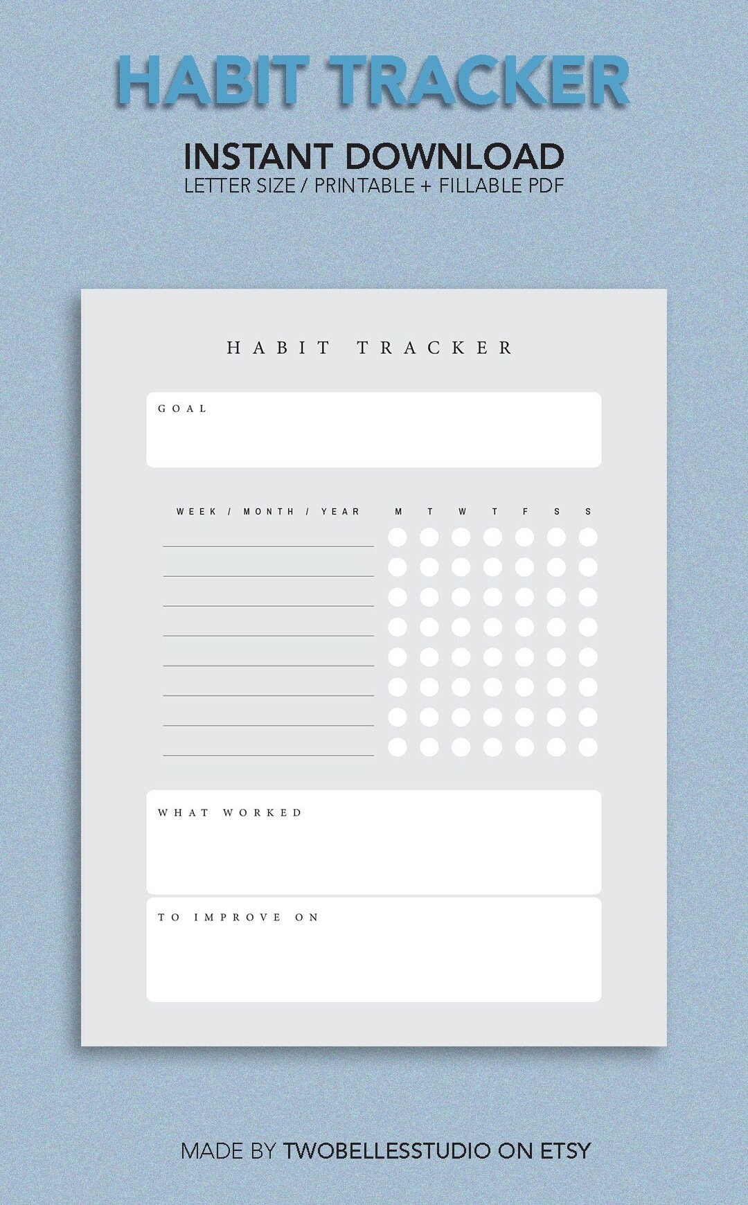 Minimalist Habit Tracker / Printable / Digital Download / Monthly ...