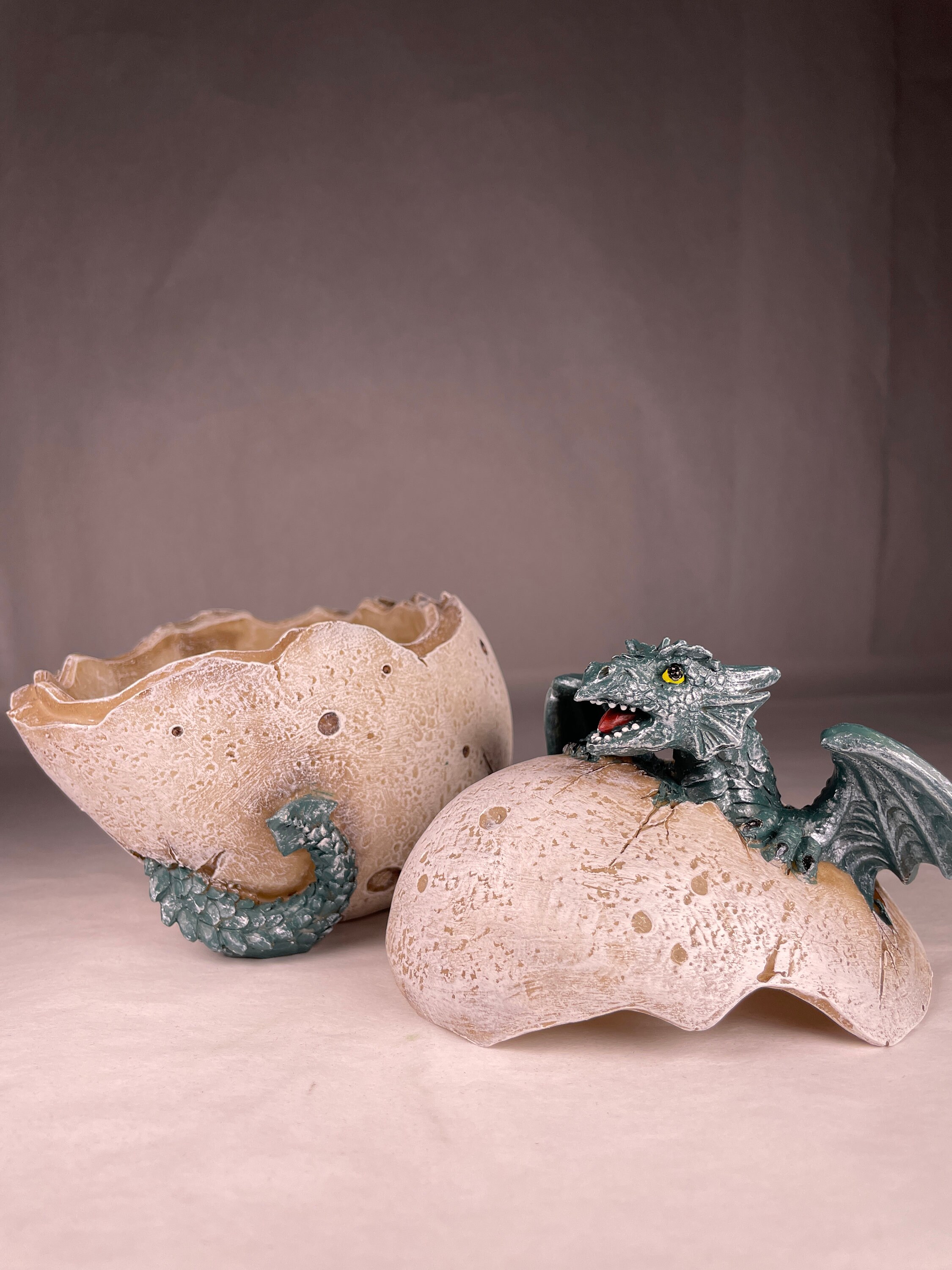 Vintage Dragon in Egg Box Dragon Figurine Mythology Etsy