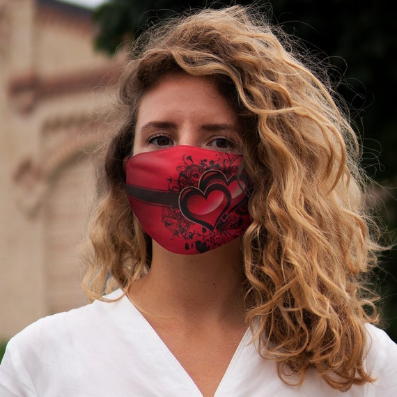 Heart design Polyester Face Mask