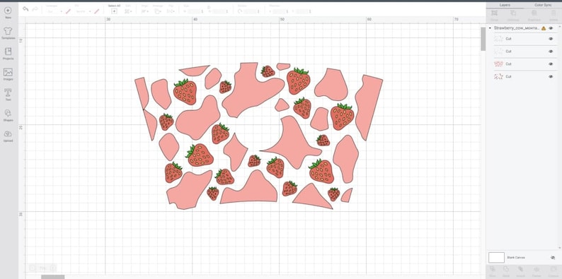 Starbucks Sticker Digital Cut Files Png Pdf Animal Print Full Wrap for Starbucks Cold Cup 24 oz Strawberry Cow Starbucks Svg