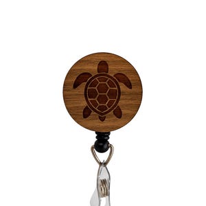 Drewniany, grawerowany laserowo identyfikator Turtle Badge Reel dla pielęgniarek, nauczycieli, pracowników służby zdrowia oraz miłośników dzikiej przyrody na plaży i oceanie