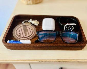 Hardwood Catch All | Valet Tray, 6&quot; x 10&quot;, Walnut or White Oak