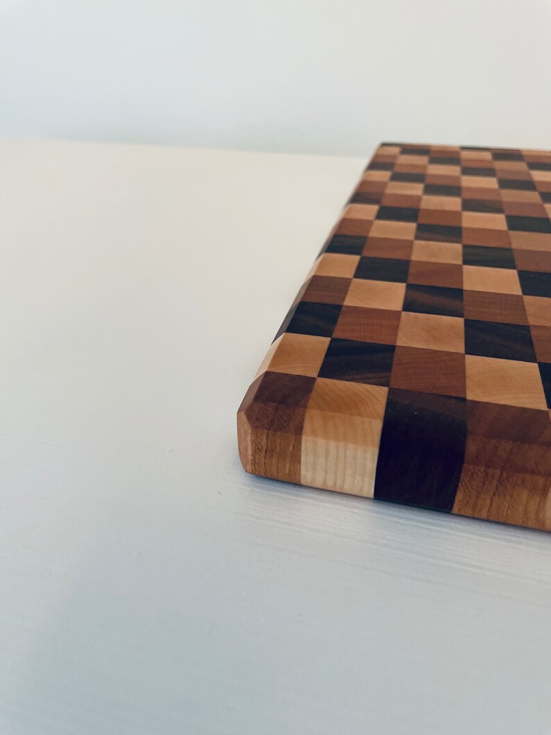 The 'triple Checker' End Grain Cutting Board Etsy