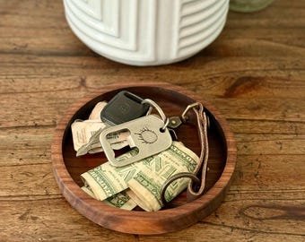 Round Hardwood Catch All | Valet Tray, Walnut or White Oak
